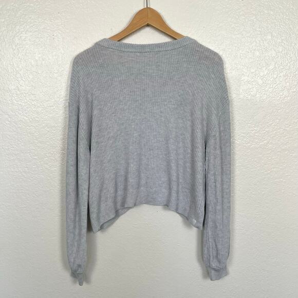 LuluLemon Reversible Crossover Sweater Heathered Core Ultra Light Gray 8 - Picture 5 of 16